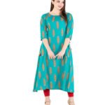 Creation Women Printed Rayon A-line Kurta