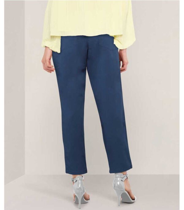 Regular Fit Women Blue Cotton Blend Trousers - Image 4