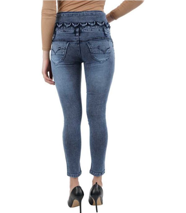 Slim Women Dark Blue Jeans - Image 3