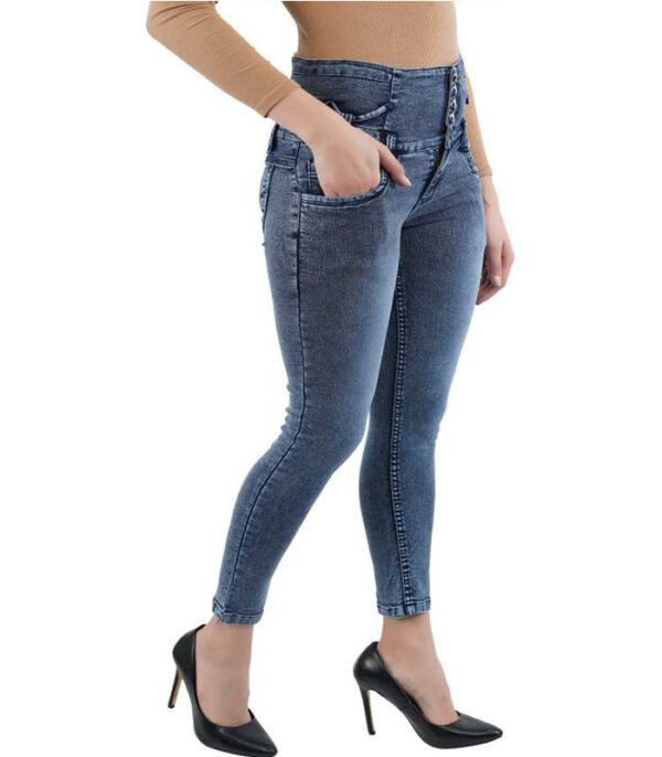Slim Women Dark Blue Jeans - Image 4