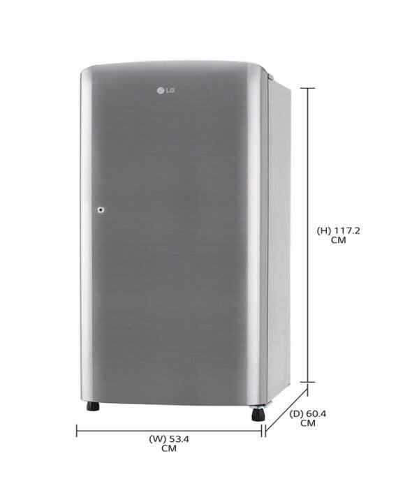 LG 190 L Direct Cool Single Door 3 Star Refrigerator  (Shiny Steel, GL-B201RPZD) - Image 4