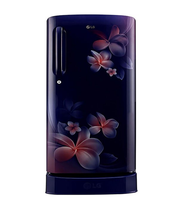 LG 190 L Direct Cool Single Door 4 Star Refrigerator with Base Drawer  (Blue Plumeria, GL-D201ABPY)