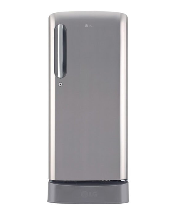 LG 190 L Direct Cool Single Door 4 Star Refrigerator with Base Drawer  (Shiny Steel, GL-D201APZY)