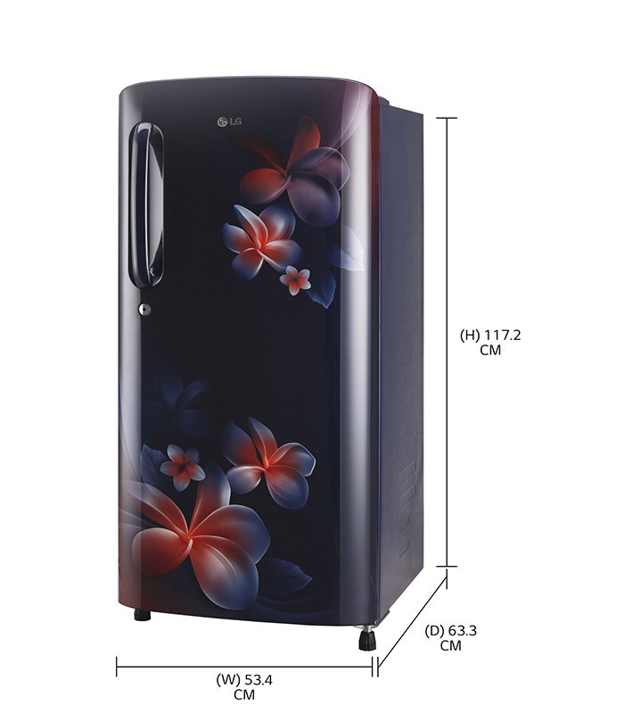 LG 190 L Direct Cool Single Door 3 Star Refrigerator  (Blue Plumeria, GL-B201ABPD) - Image 5