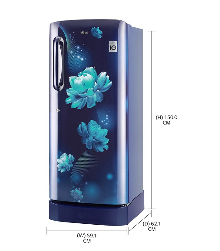 LG 235 L Direct Cool Single Door 4 Star Refrigerator with Base Drawer  (Blue Charm, GL-D241ABCY) - Image 4