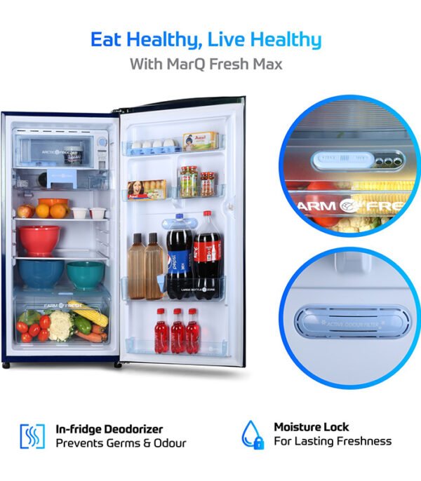 MarQ by Flipkart 190 L Direct Cool Single Door 4 Star Refrigerator  (Bliss Blue, 190DD5SMQBP-HDA) - Image 7
