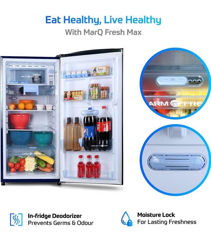 MarQ by Flipkart 190 L Direct Cool Single Door 4 Star Refrigerator  (Bliss Blue, 190DD5SMQBP-HDA) - Image 7