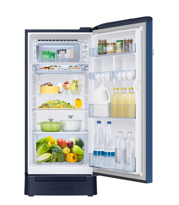 Samsung 198 L Direct Cool Single Door 4 Star Refrigerator with Base Drawer  (Camellia Blue, RR21T2H2XCU/HL) - Image 5