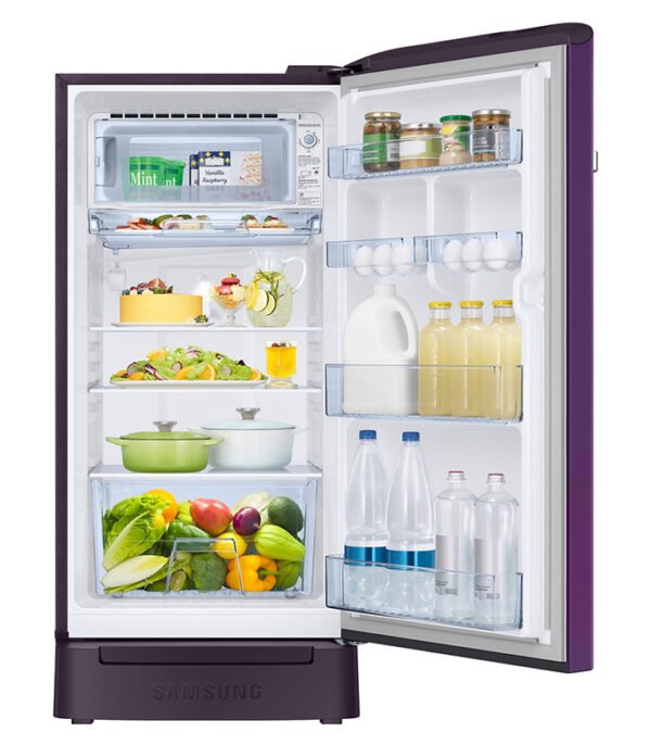 Samsung 198 L Direct Cool Single Door 4 Star Refrigerator with Base Drawer  (Camellia Purple, RR21T2H2XCR/HL) - Image 3
