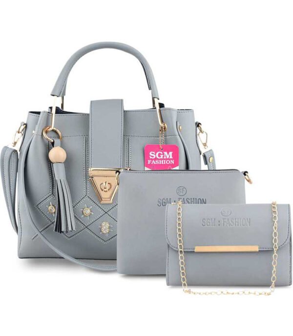 SGM Fashion Women Grey Shoulder Bag  (Pack of: 3)