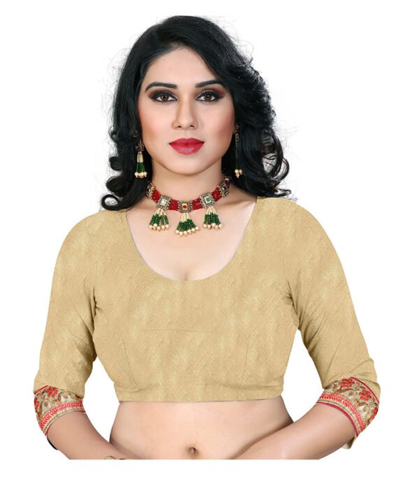 Woven Bollywood Jacquard Saree  (Pink, Cream) - Image 6