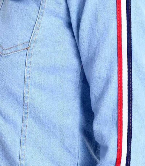Creation Full Sleeve Self Design Women Denim Jacket - Image 4