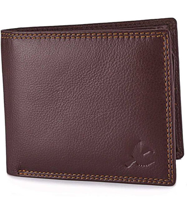 Men Casual Brown Genuine Leather Wallet  (7 Card Slots) - Image 2
