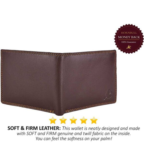 Men Casual Brown Genuine Leather Wallet  (7 Card Slots) - Image 5
