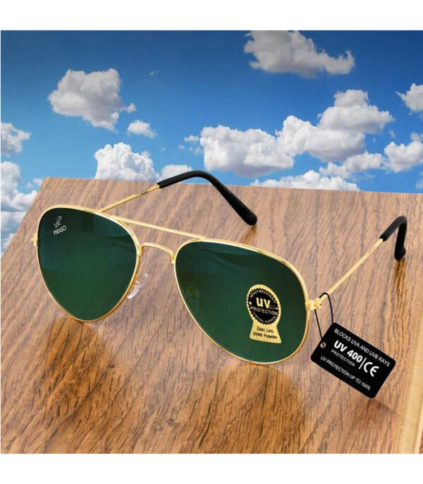 UV Protection Aviator Sunglasses (54)  (Green) - Image 4