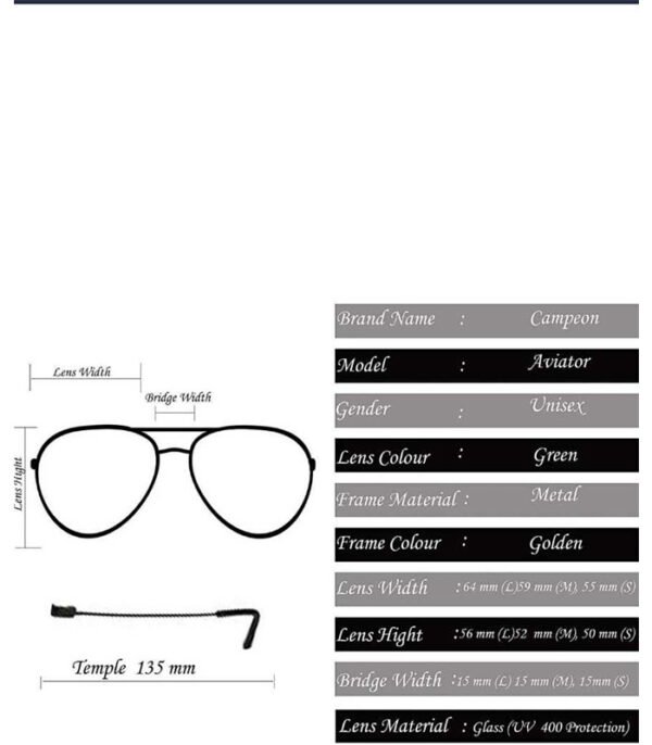 UV Protection Aviator Sunglasses (54)  (Green) - Image 5