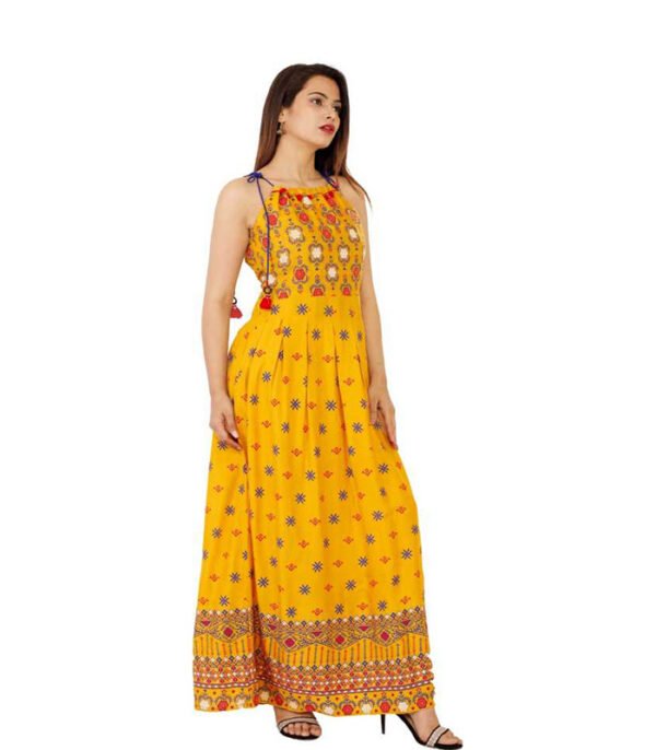 Wows Women Fit and Flare Yellow Dress - Image 4