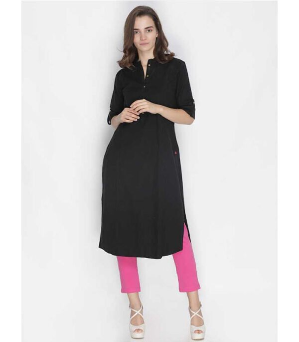Slim Fit Women Pink Cotton Lycra Blend Trousers - Image 2