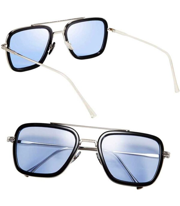UV Protection, Gradient Rectangular Sunglasses (Free Size)  (Blue) - Image 3