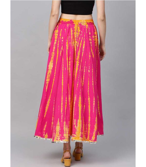 Vara Women Abstract Flared Pink Skirt - Image 3