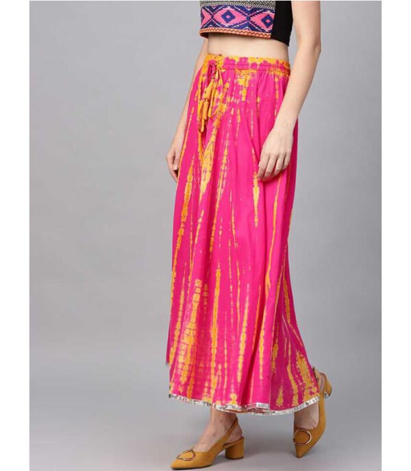 Vara Women Abstract Flared Pink Skirt - Image 4