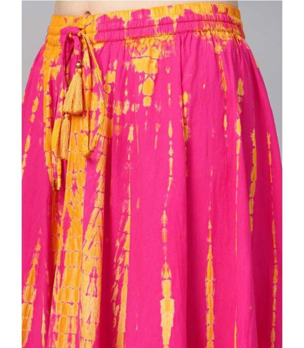 Vara Women Abstract Flared Pink Skirt - Image 5