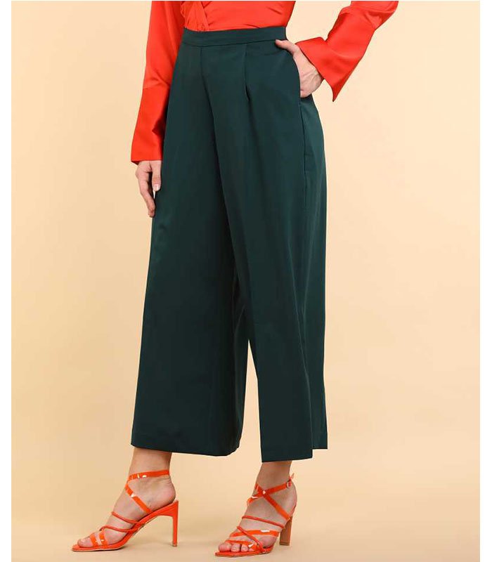 Regular Fit Women Grey Polyester Viscose Blend Trousers - Image 3